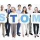 Group Of Multi-Ethnic Group Of Business People Holding Placards Forming Customer